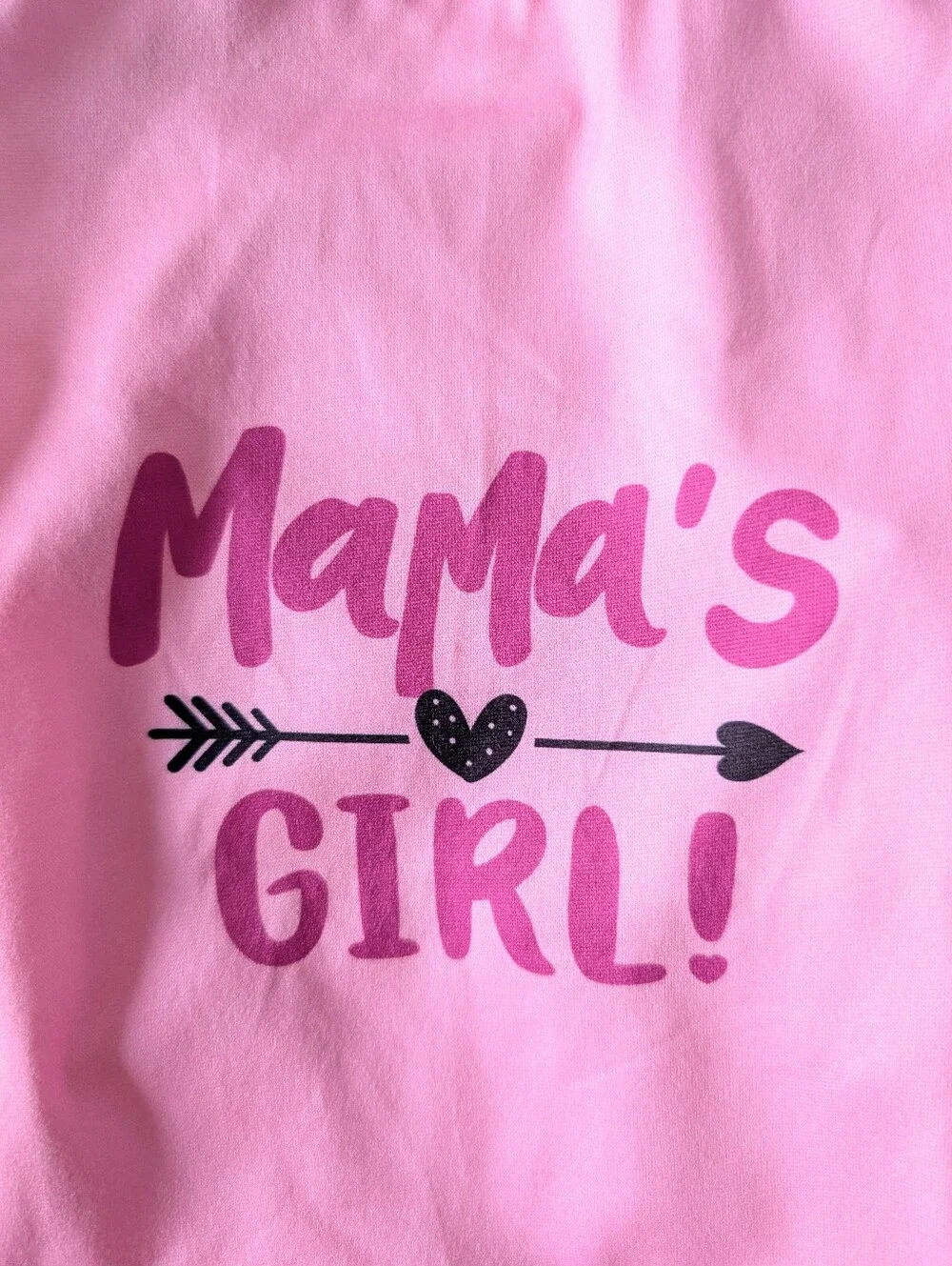 Cutebone Dog Graphic Tee, Mamas Girl, New, Medium, Pink Black